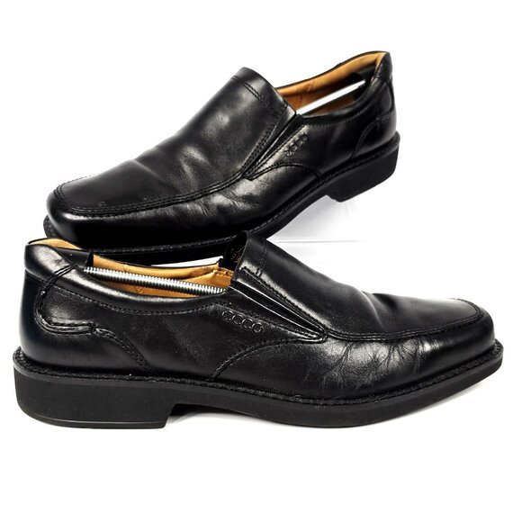 ECCO Comfortable Leather Slip On Shoes Men's Size 12 EU 46 Extra Wide - Picture 1 of 10